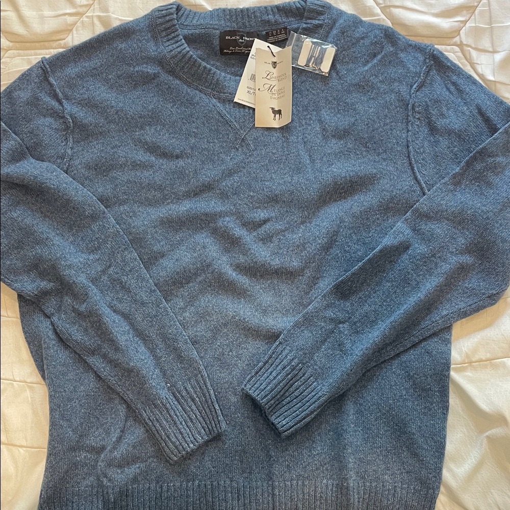 Black Brown 1826 Men's Blue V-Neck Sweater